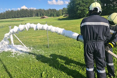 Schaumkanone im Einsatz