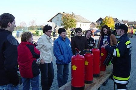 Foto: BI Weitzenböck führte in die Grundlagen der Feuerlöscher ein