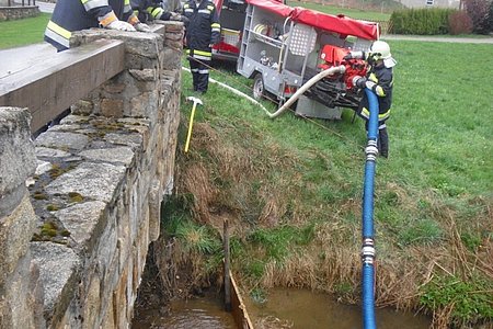 Der Schwimmsauger ermöglicht das problemlose Ansaugen auch bei geringem Wasserstand.