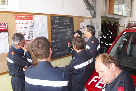 Teil 1 der Übung: Schulung der Kameraden im Depot