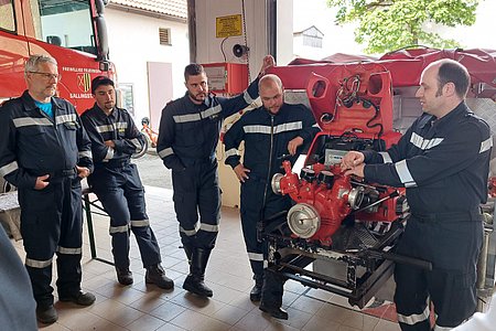 Start mit genauer Erklärung der Funktionsweise der Tragkraftspritze