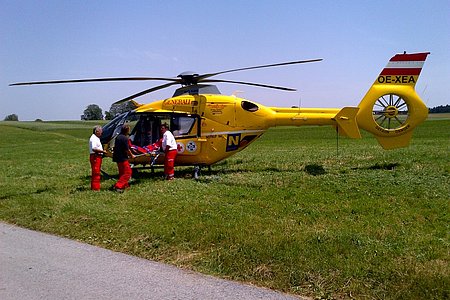 Der Notarzthubschrauber.