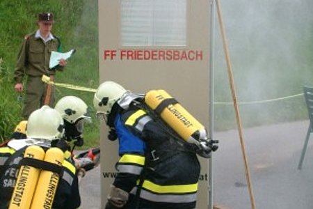 Bekämpfung des angenommenen Zimmerbrandes mit schwerem Atemschutz Bekämpfung des angenommenen Zimmerbrandes mit schwerem Atemschutz